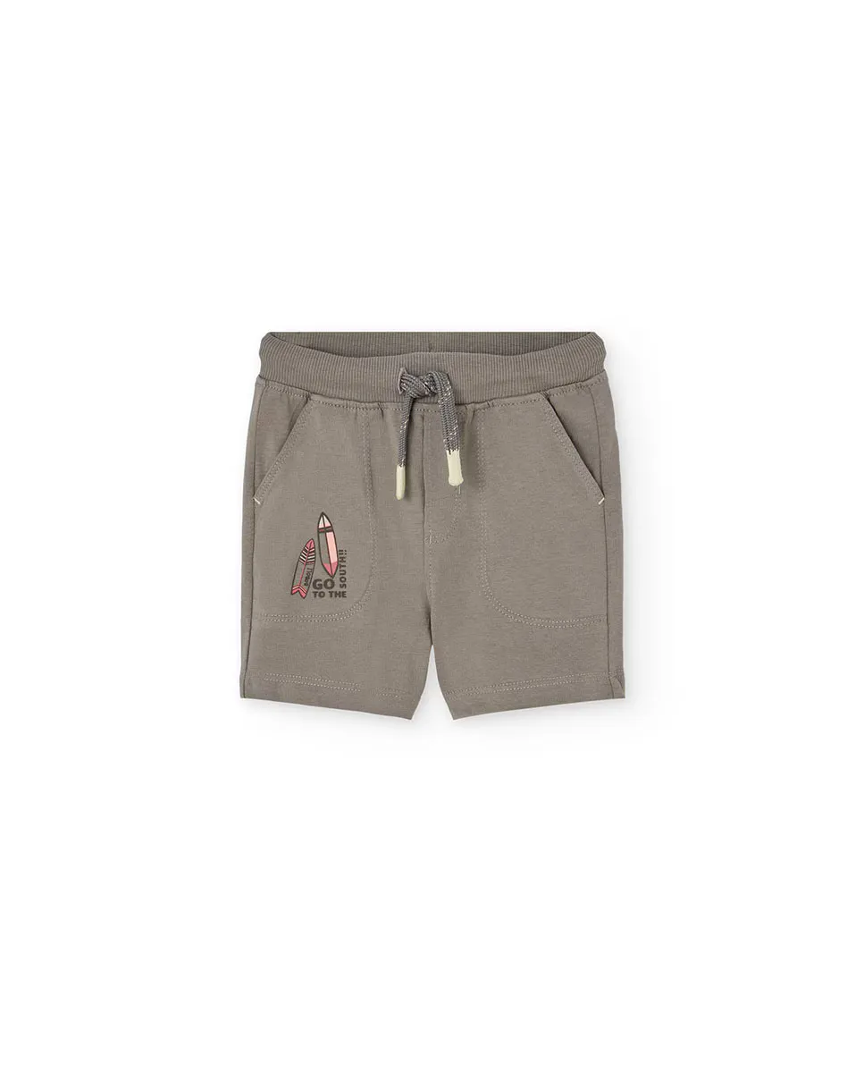 Хлопковые шорты-бермуды для мальчика с карманами Boboli, коричневый
Хлопковые шорты-бермуды для мальчика с карманами Boboli, коричневый