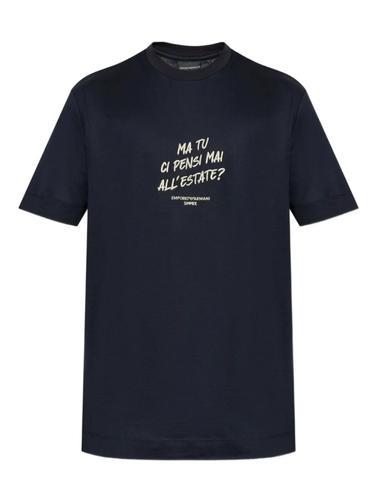 Футболка с вышитым графическим принтом Emporio Armani, черный 
Футболка с вышитым графическим принтом Emporio Armani, черный