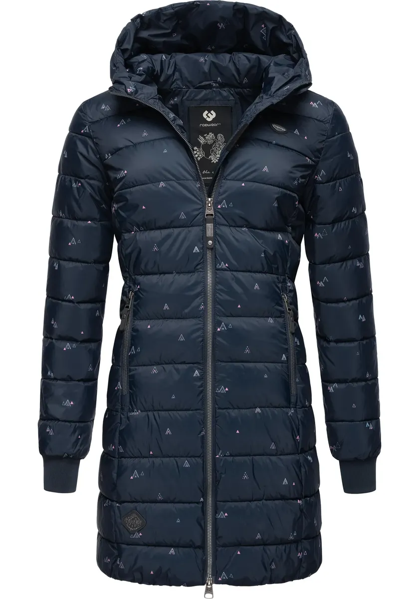 Стеганая куртка в стиле рэгвир "Tiasa Long", с капюшоном, зимняя куртка с рисунком с капюшоном Ragwear, цвет морской волны, Синий, Стеганая куртка в стиле рэгвир "Tiasa Long", с капюшоном, зимняя куртка с рисунком с капюшоном Ragwear, цвет морской волны