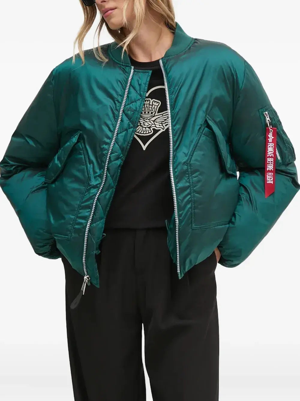 Стеганая куртка MA-1 на молнии Alpha Industries, зеленый
Стеганая куртка MA-1 на молнии Alpha Industries, зеленый