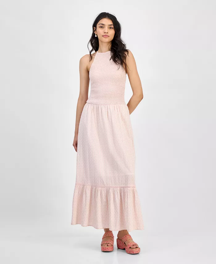 Женское хлопковое платье-макси в клетку с завязками на шее And Now This, розовый
Женское хлопковое платье-макси в клетку с завязками на шее And Now This, розовый