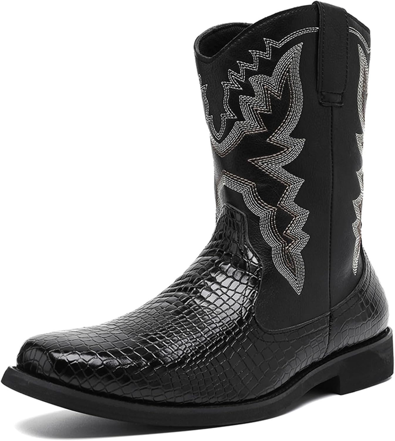 Мужские западные сапоги средней длины, квадратный носок, вышитый узор, коричневые и черные Generic
Мужские западные сапоги средней длины, квадратный носок, вышитый узор, коричневые и черные Generic