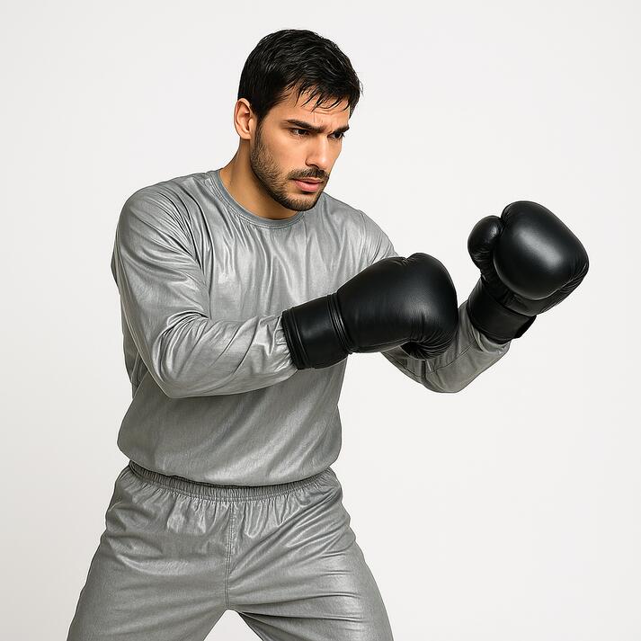 Спортивный костюм MOVIT для фитнеса и сауны в серебристом цвете
Спортивный костюм MOVIT для фитнеса и сауны в серебристом цвете