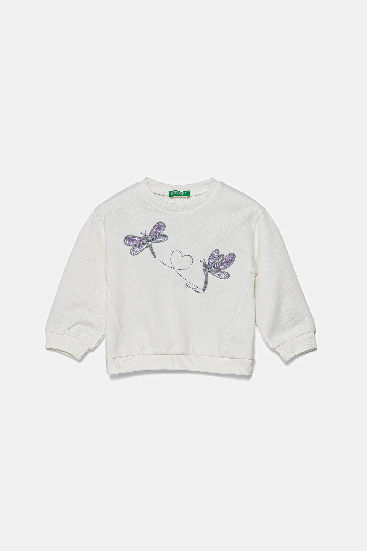 Детская хлопковая толстовка United Colors Of Benetton, белый 
Детская хлопковая толстовка United Colors Of Benetton, белый