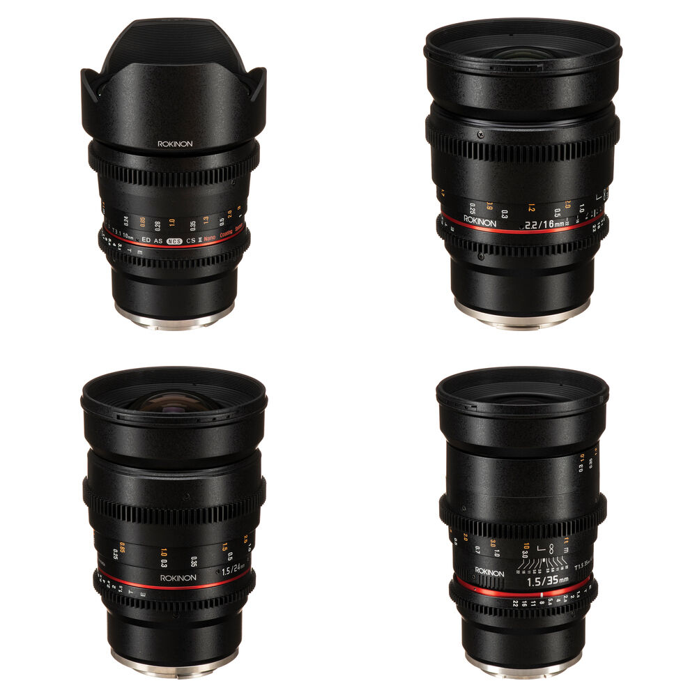 Комплект широкоугольных объективов Rokinon Cine DS для APS-C (Sony E)
Комплект широкоугольных объективов Rokinon Cine DS для APS-C (Sony E)