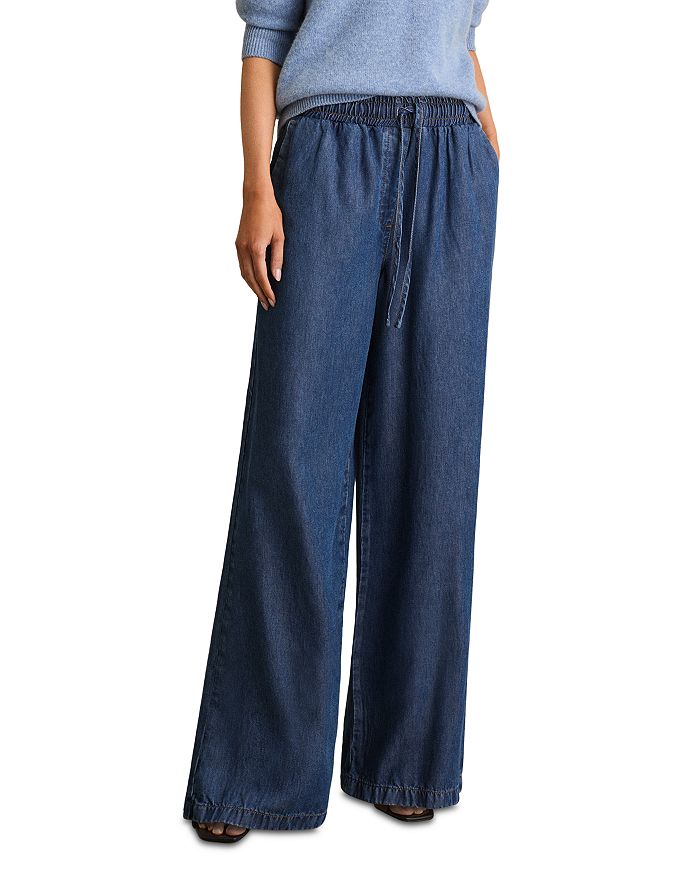 Паркаровые брюки с эффектом денима Parker с широкими штанинами. REISS, синий
Паркаровые брюки с эффектом денима Parker с широкими штанинами. REISS, синий