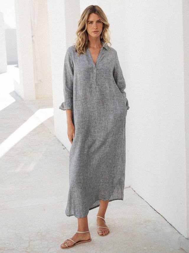 Платье из чистого льна NRBY, цвет Khaki Cross Dye
Платье из чистого льна NRBY, цвет Khaki Cross Dye