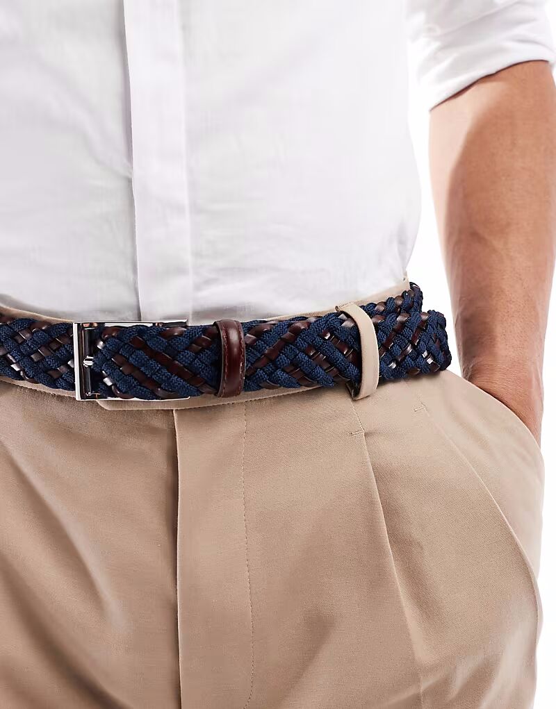 Эластичный тканый ремень ASOS DESIGN из смеси искусственной кожи темно-синего и коричневого цветов
Эластичный тканый ремень ASOS DESIGN из смеси искусственной кожи темно-синего и коричневого цветов