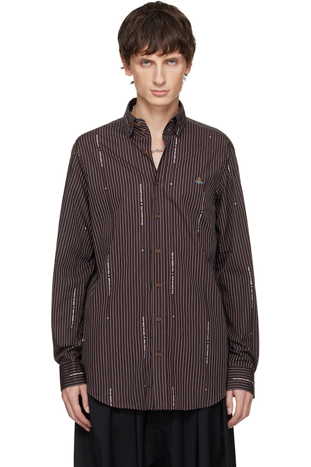 Vivienne Westwood Коричневая рубашка Krall с двумя пуговицами
Vivienne Westwood Коричневая рубашка Krall с двумя пуговицами