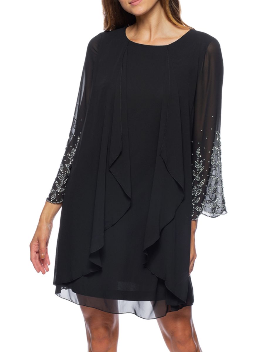 Платье с декоративными оборками Marina, черный
Платье с декоративными оборками Marina, черный