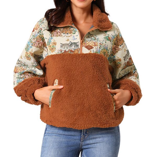 Женский зимний свитшот с длинным рукавом, отложным воротником, полумолнией, контрастным принтом с кошкой и карманами Inspire Chic, Brickred, Красный, Женский зимний свитшот с длинным рукавом, отложным воротником, полумолнией, контрастным принтом с кошкой
Женский зимний свитшот с длинным рукавом, отложным воротником, полумолнией, контрастным принтом с кошкой и карманами Inspire Chic, Brickred, Красный, Женский зимний свитшот с длинным рукавом, отложным воротником, полумолнией, контрастным принтом с кошкой