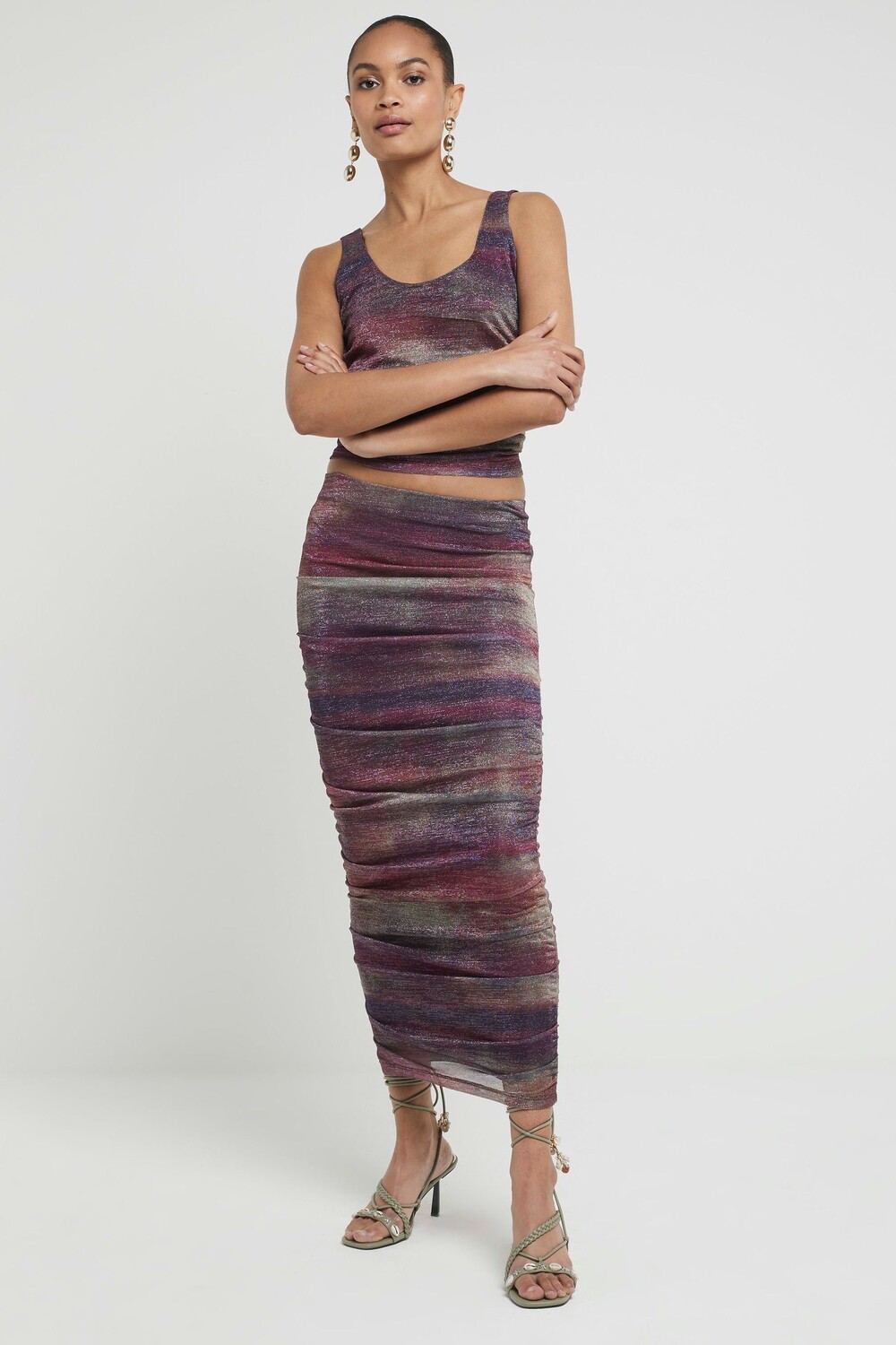 Юбка миди с сетчатым эффектом омбре River Island, фиолетовый
Юбка миди с сетчатым эффектом омбре River Island, фиолетовый