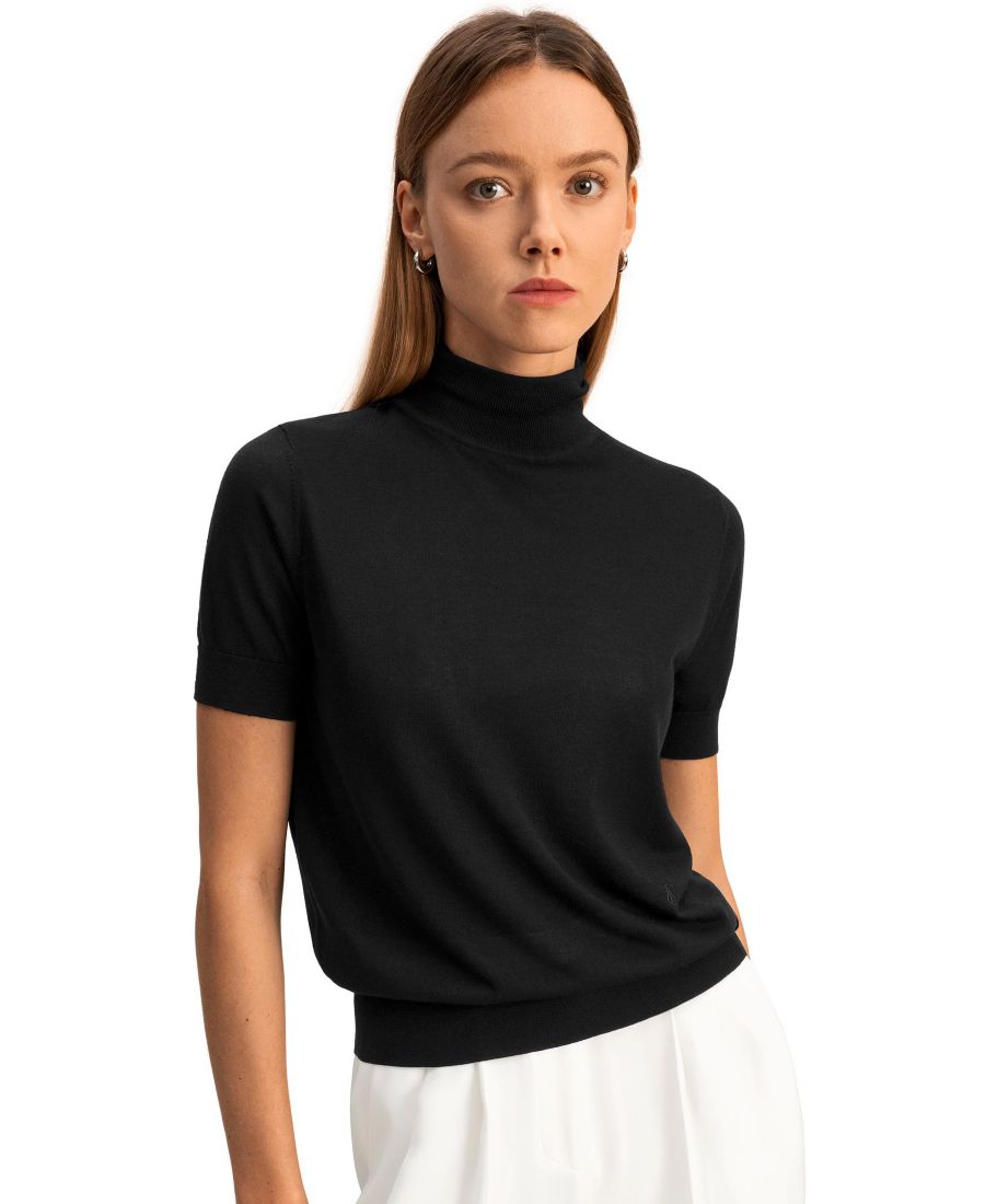 Женский шелковый вязаный свитер с высоким воротником и короткими рукавами LILYSILK, Natural white
Женский шелковый вязаный свитер с высоким воротником и короткими рукавами LILYSILK, Natural white