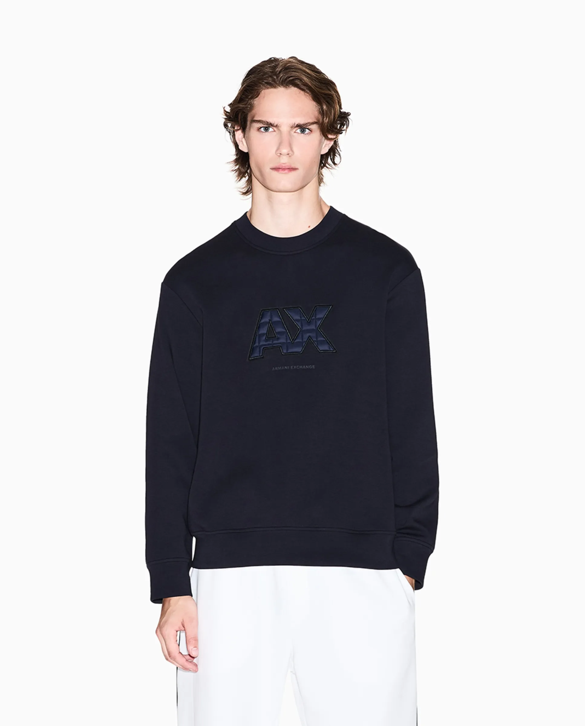 Мужская толстовка с логотипом, стеганая, с круглым вырезом Armani Exchange, темно-синий
Мужская толстовка с логотипом, стеганая, с круглым вырезом Armani Exchange, темно-синий