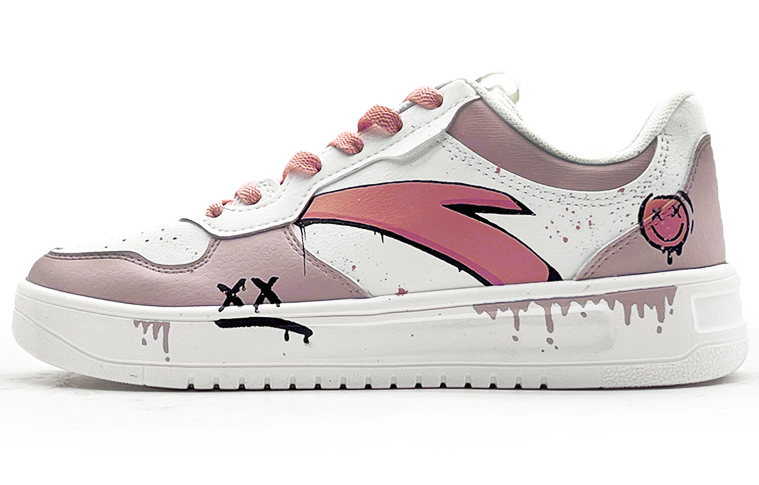 Кеды мужские, обувь для скейтбординга низкая белый/розовый/черный Anta
Кеды мужские, обувь для скейтбординга низкая белый/розовый/черный Anta