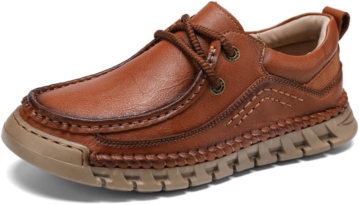 Мужские повседневные лоферы из кожи, винтажные туфли на плоской подошве, легкие обувь, противоскользящие и прогулочные туфли Asifn, коричневый
Мужские повседневные лоферы из кожи, винтажные туфли на плоской подошве, легкие обувь, противоскользящие и прогулочные туфли Asifn, коричневый