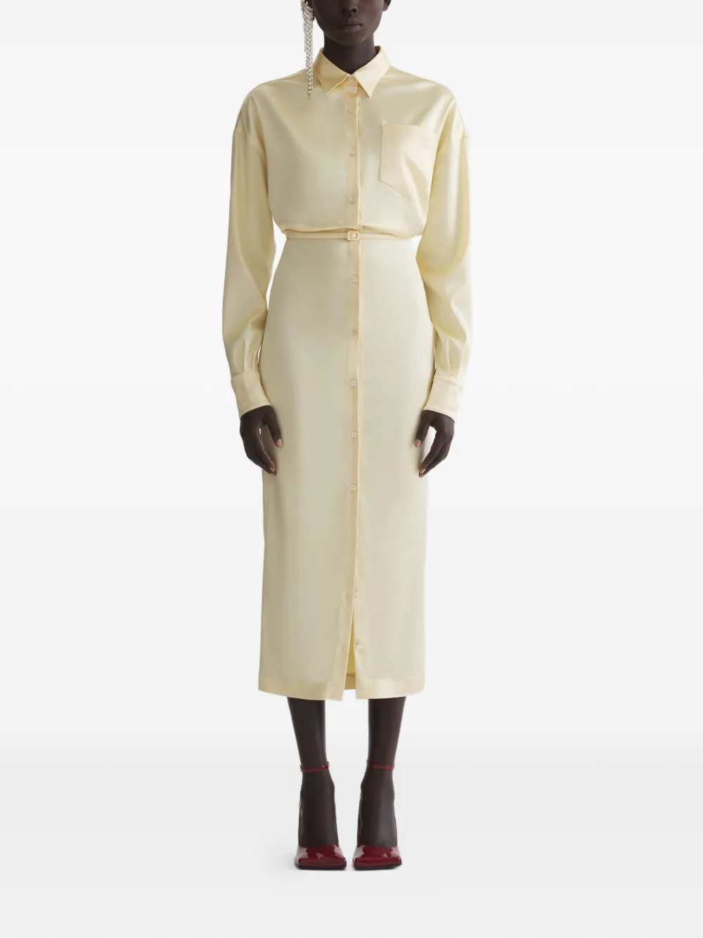 Платье на пуговицах с длинными рукавами Mugler, желтый
Платье на пуговицах с длинными рукавами Mugler, желтый