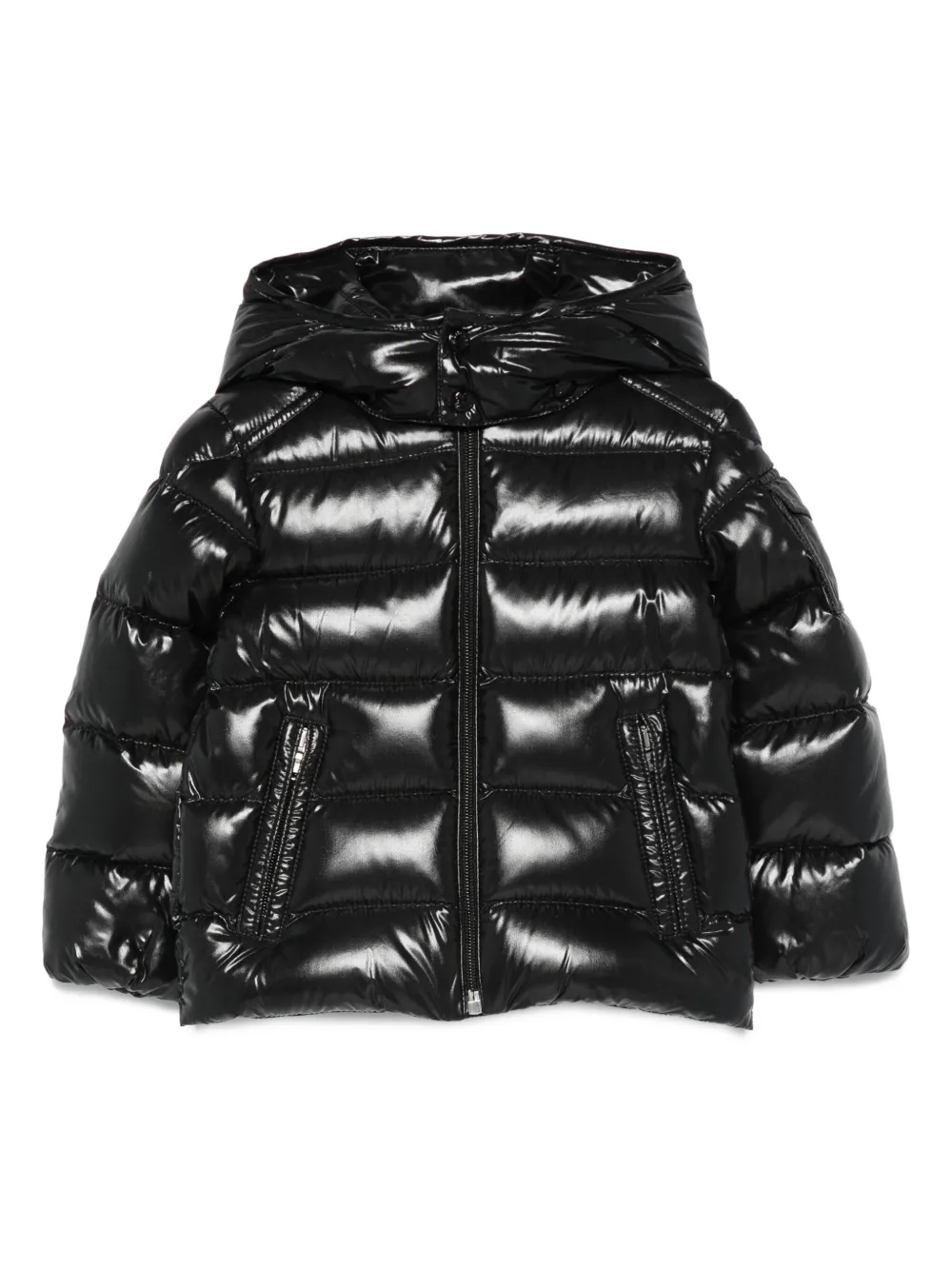 Пуховик с капюшоном Moncler Enfant, черный 
Пуховик с капюшоном Moncler Enfant, черный