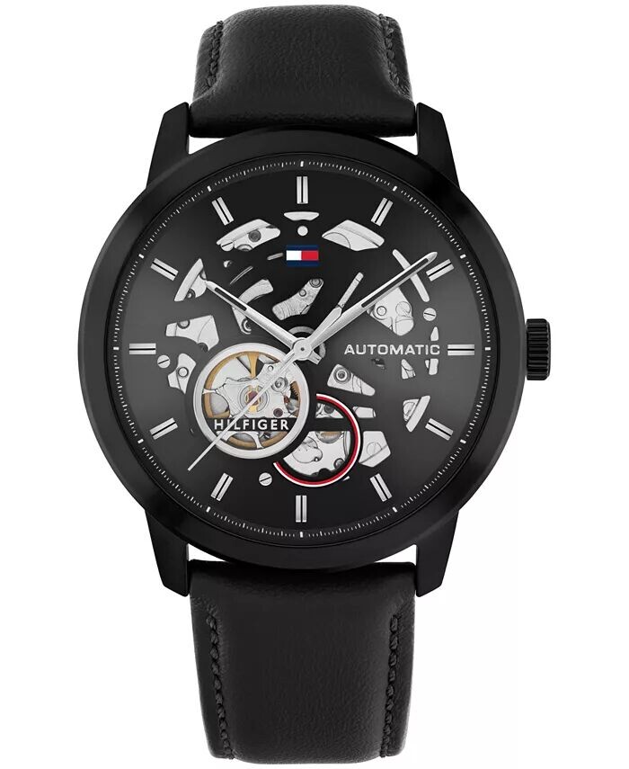 Мужские автоматические часы с черным кожаным ремешком, 43 мм Tommy Hilfiger, черный
Мужские автоматические часы с черным кожаным ремешком, 43 мм Tommy Hilfiger, черный