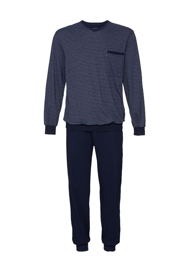 Базовая пижама с нагрудным карманом и V-образным вырезом. Ammann, синий
Базовая пижама с нагрудным карманом и V-образным вырезом. Ammann, синий