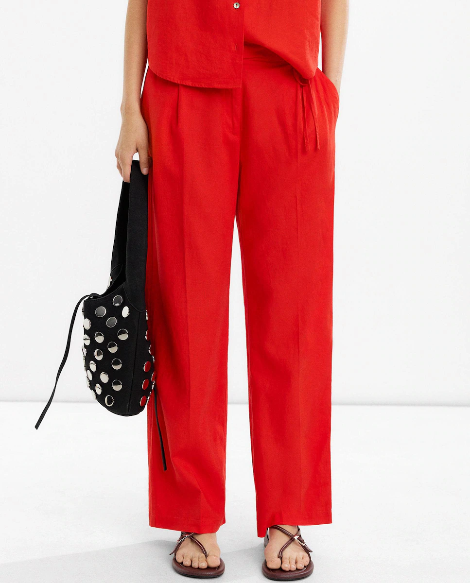 Женские брюки свободного кроя с поясом на завязках, однотонные Parfois, красный
Женские брюки свободного кроя с поясом на завязках, однотонные Parfois, красный