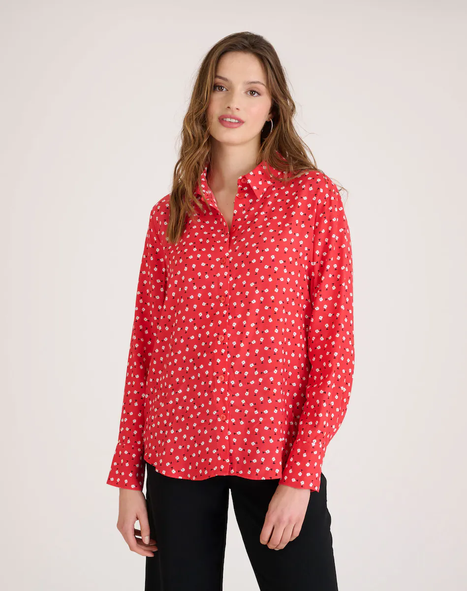 Женская рубашка с принтом и длинным рукавом Naf Naf, красный
Женская рубашка с принтом и длинным рукавом Naf Naf, красный
