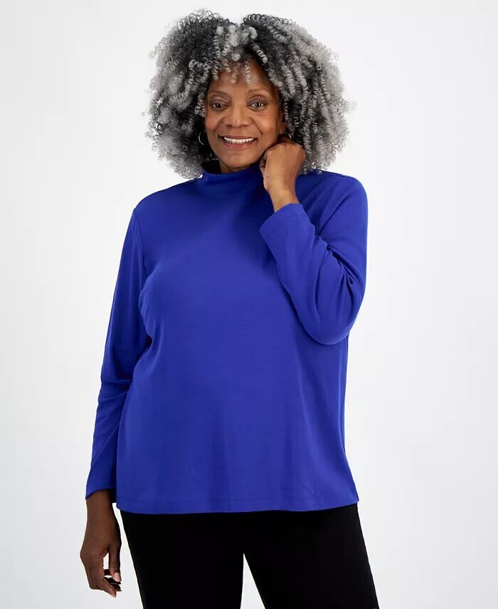 Топ больших размеров с воротником-стойкой Style & Co, синий
Топ больших размеров с воротником-стойкой Style & Co, синий