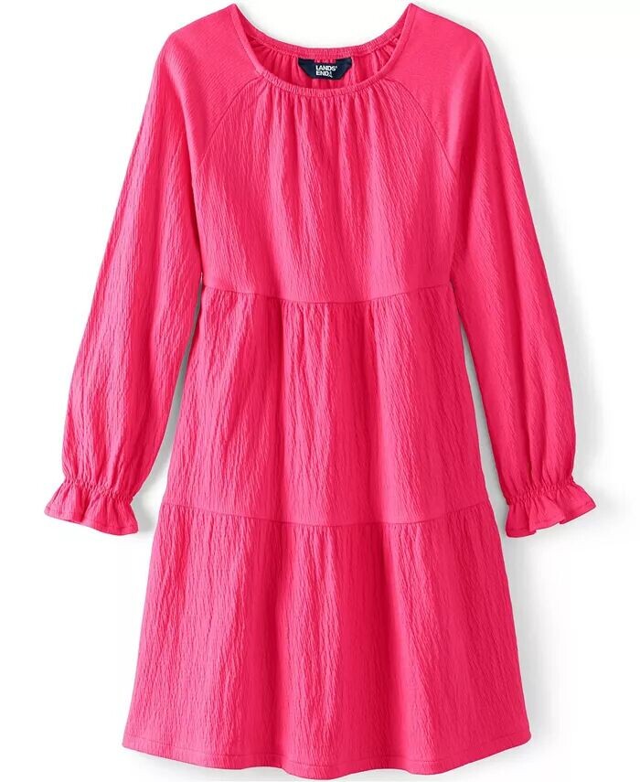 Платье для девочек с длинными рукавами и ярусами Lands' End, красный
Платье для девочек с длинными рукавами и ярусами Lands' End, красный