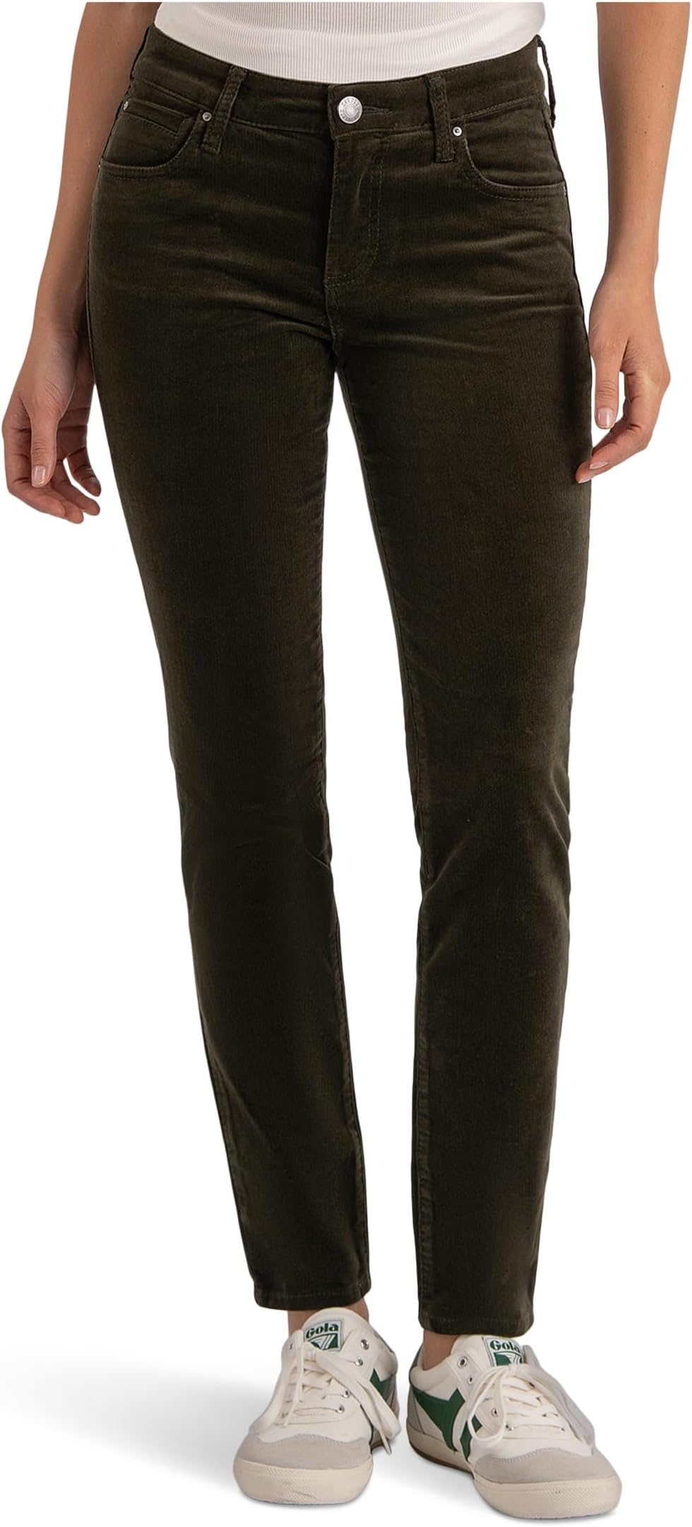 Женские вельветовые облегающие джинсы Diana цвета оливы KUT from the Kloth, Olive
Женские вельветовые облегающие джинсы Diana цвета оливы KUT from the Kloth, Olive