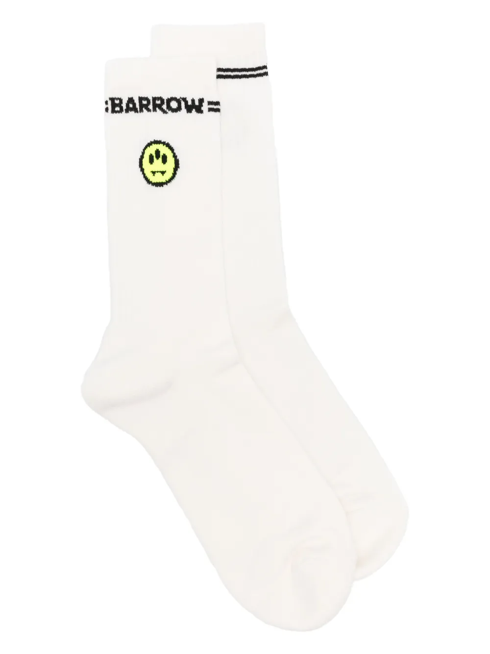 Носки вязки интарсия с логотипом BARROW, белый 
Носки вязки интарсия с логотипом BARROW, белый