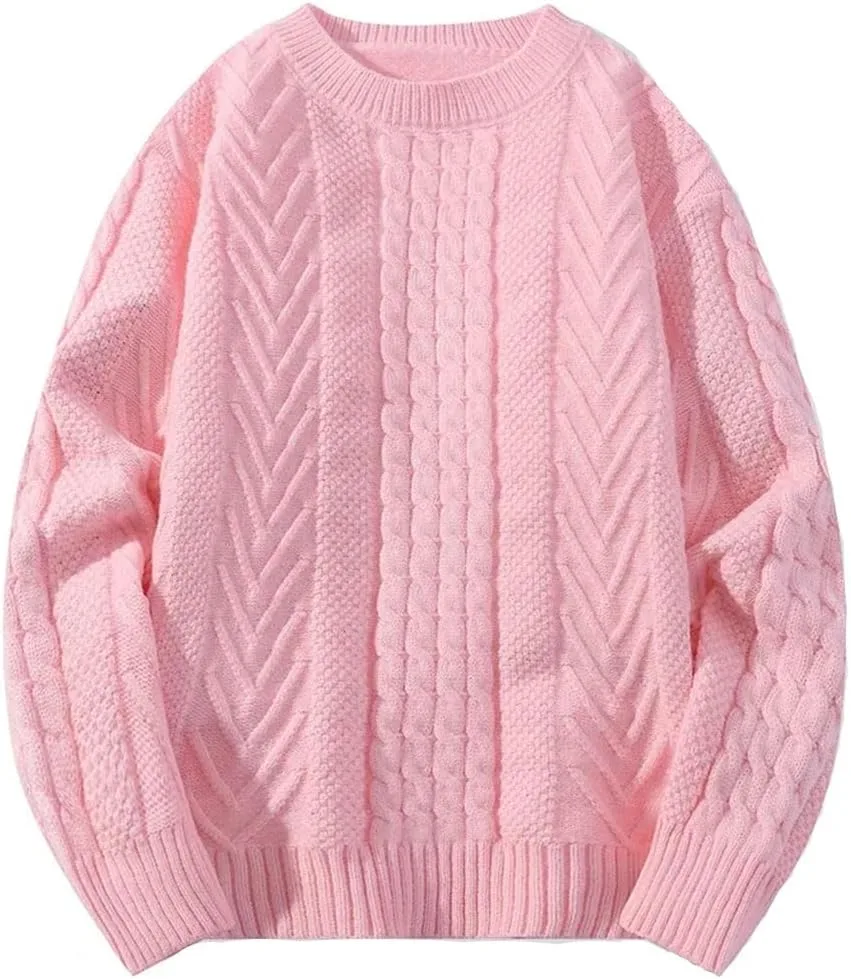 Мужской свитер с круглым вырезом и ажурной вязкой Pink Pullover
Мужской свитер с круглым вырезом и ажурной вязкой Pink Pullover