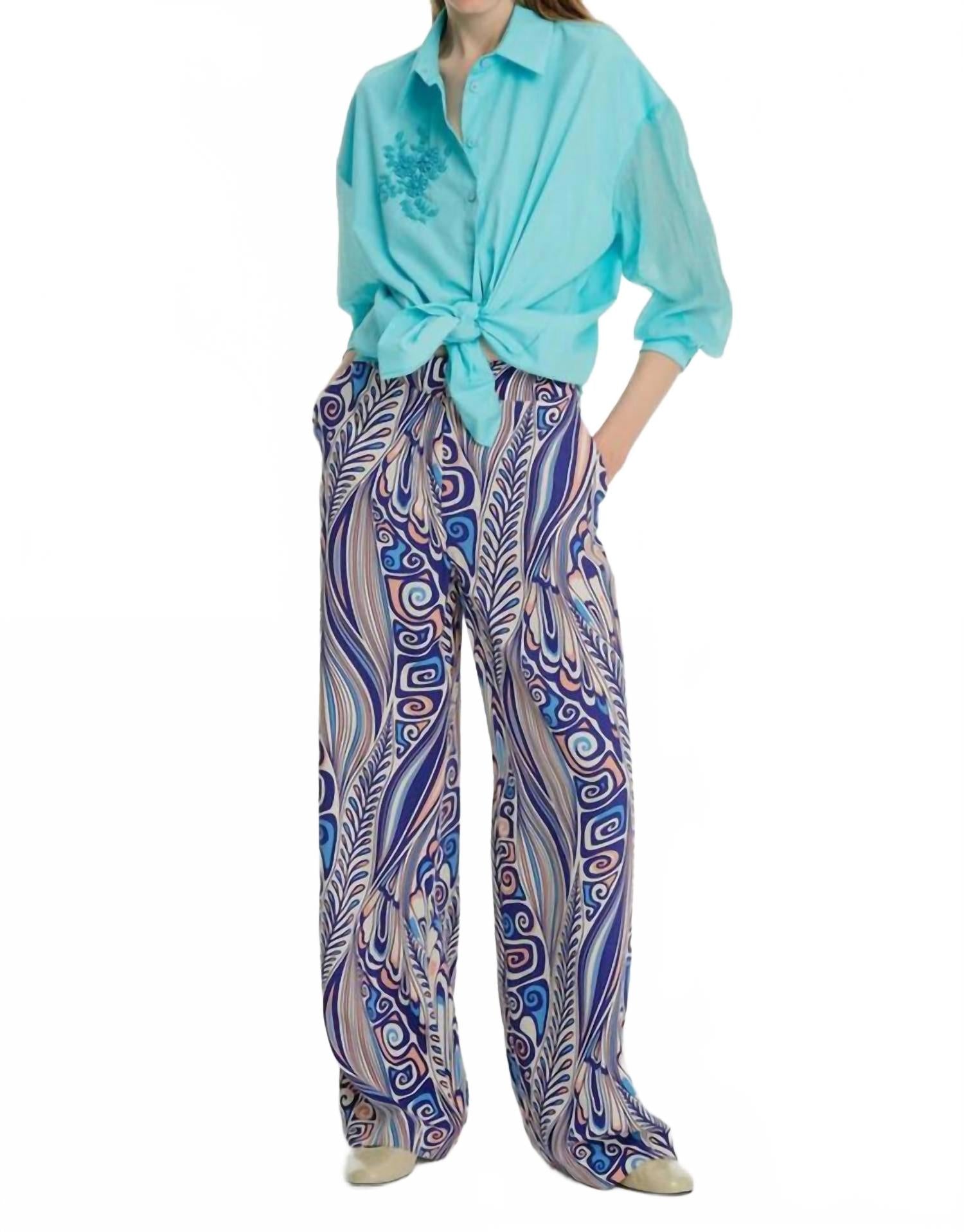 Узкие брюки-палаццо с оригинальным принтом EXQUISE, Original Print
Узкие брюки-палаццо с оригинальным принтом EXQUISE, Original Print