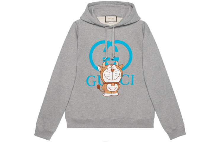 Doraemon X Толстовка Мужская Серая Gucci, серый 
Doraemon X Толстовка Мужская Серая Gucci, серый