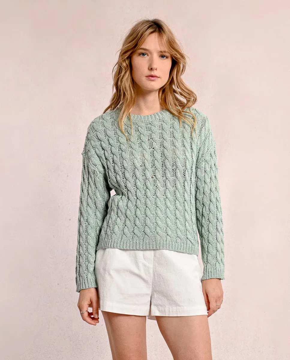 Женский свитер с длинными рукавами из смесового трикотажа Molly Bracken, светло-зеленый
Женский свитер с длинными рукавами из смесового трикотажа Molly Bracken, светло-зеленый