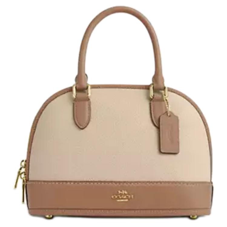 COACH Кожаная женская сумка среднего размера цвета слоновой кости и бежевого
COACH Кожаная женская сумка среднего размера цвета слоновой кости и бежевого