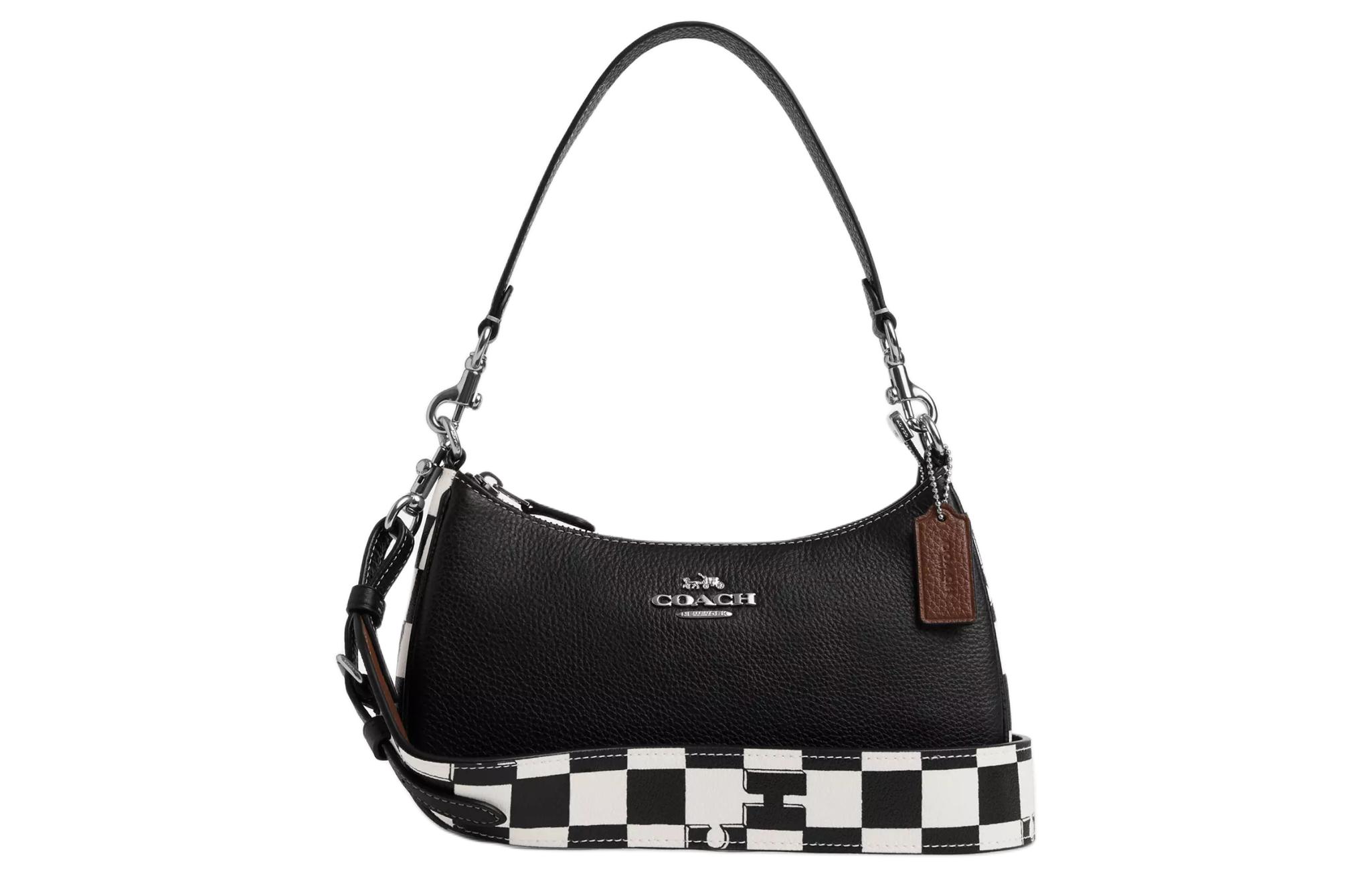 COACH Терри Кожаная сумка через плечо женская черно-белая
COACH Терри Кожаная сумка через плечо женская черно-белая