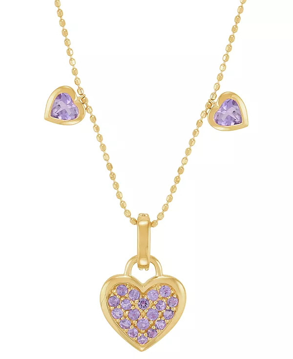Ожерелье с подвеской в виде тройного сердца из серебра 14 карат с аметистом (3/4 карата) и бриллиантами, 18 дюймов, позолоченное серебро 14 карат Macy'S, amethyst
Ожерелье с подвеской в виде тройного сердца из серебра 14 карат с аметистом (3/4 карата) и бриллиантами, 18 дюймов, позолоченное серебро 14 карат Macy'S, amethyst
