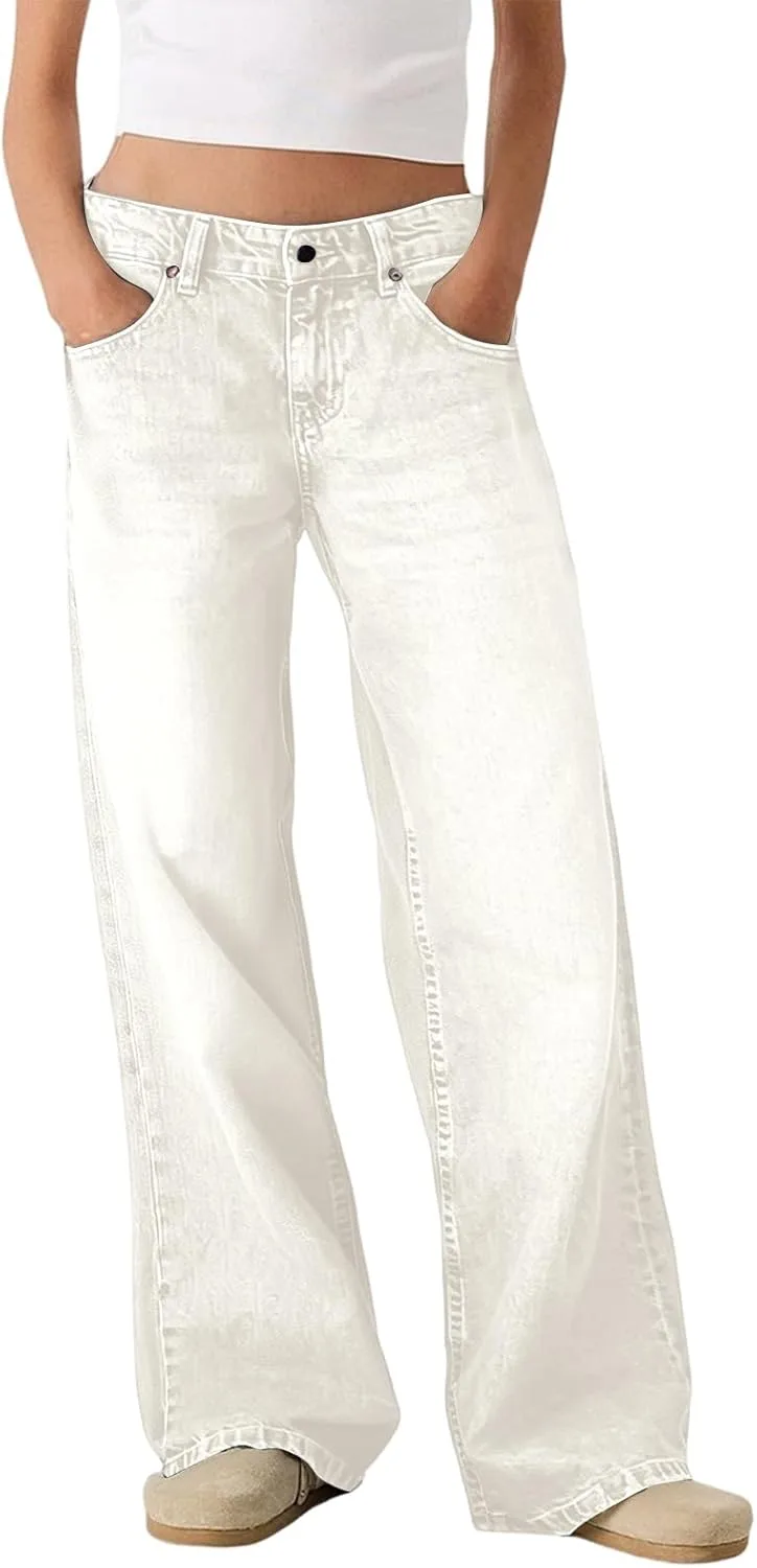 Женские джинсы wide leg с эластичным поясом и карманами
Женские джинсы wide leg с эластичным поясом и карманами