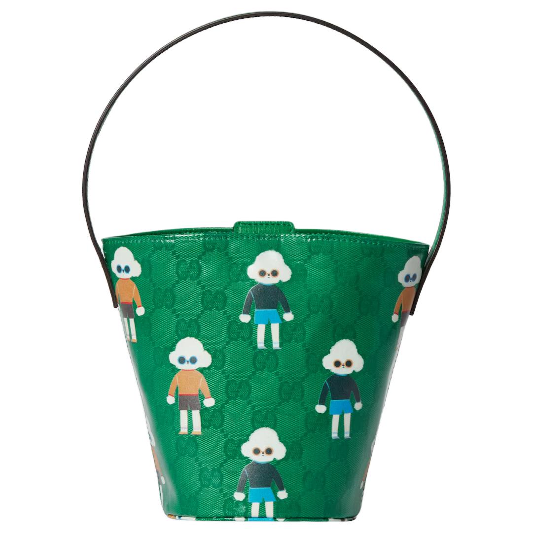 GUCCI Кристальный холщовый бакет сумка детская зеленая
GUCCI Кристальный холщовый бакет сумка детская зеленая