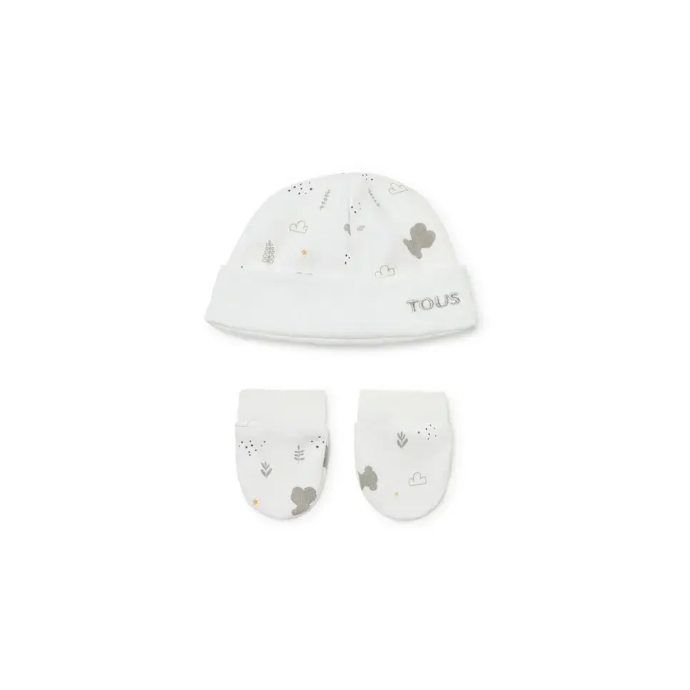 Белый хлопковый комплект для новорожденного с принтом Tous
Белый хлопковый комплект для новорожденного с принтом Tous