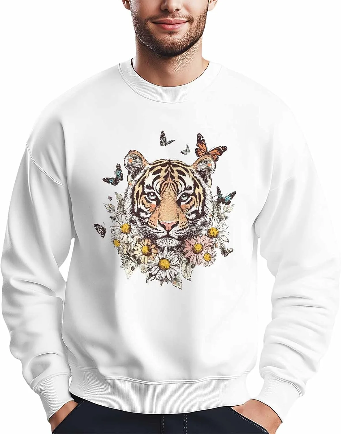 Мужской свитшот с принтом Tiger Daisy Butterfly, Crewneck, длинный рукав Winvebermior
Мужской свитшот с принтом Tiger Daisy Butterfly, Crewneck, длинный рукав Winvebermior