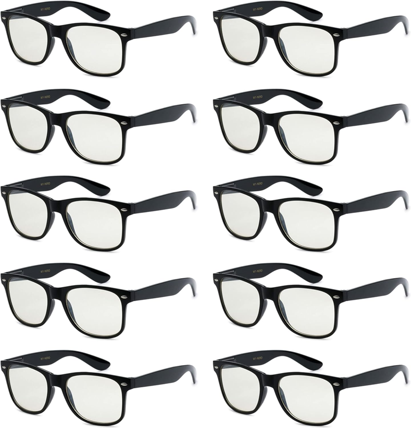 Солнцезащитные очки с защитой от УФ-излучения для мужчин и женщин – легкие и прочные, унисекс, в стиле ретро 80-х, с гибкими шарнирами, упаковка из 10 штук Got Shades, Gloss Black | Clear Lens
Солнцезащитные очки с защитой от УФ-излучения для мужчин и женщин – легкие и прочные, унисекс, в стиле ретро 80-х, с гибкими шарнирами, упаковка из 10 штук Got Shades, Gloss Black | Clear Lens