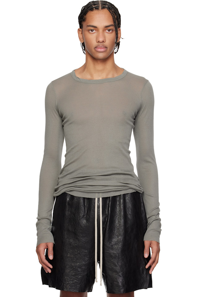 Rick Owens Серая футболка с висковым ребром
Rick Owens Серая футболка с висковым ребром