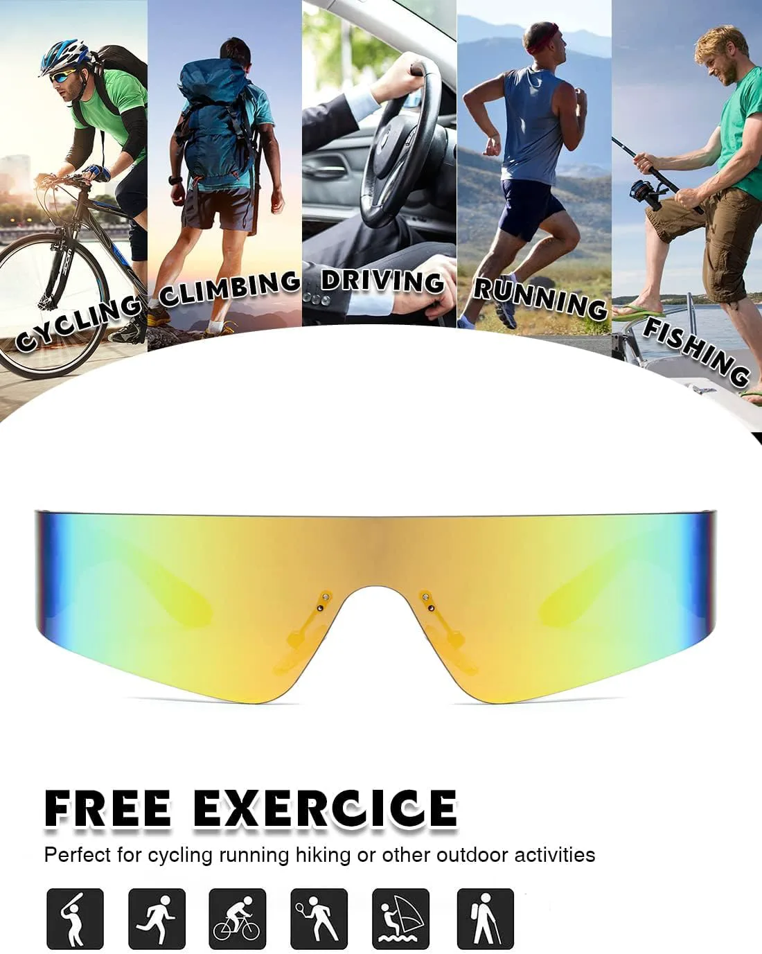 Солнцезащитные очки обтекаемой формы для женщин и мужчин, модные безободковые футуристические очки с плоской верхней частью SIUSYACI, Purple / Pink Mirrored
Солнцезащитные очки обтекаемой формы для женщин и мужчин, модные безободковые футуристические очки с плоской верхней частью SIUSYACI, Purple / Pink Mirrored