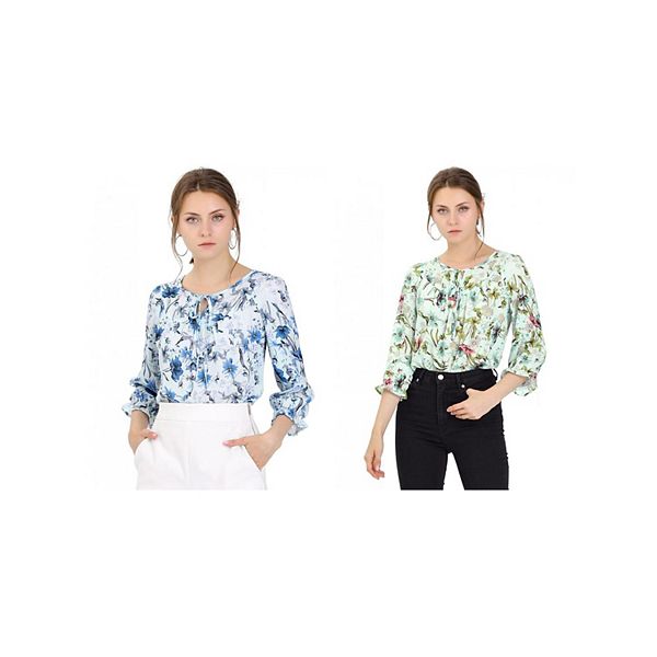 2 упаковки женских блузок с цветочным принтом и бантом на воротнике Inspire Chic, Blue Green
2 упаковки женских блузок с цветочным принтом и бантом на воротнике Inspire Chic, Blue Green