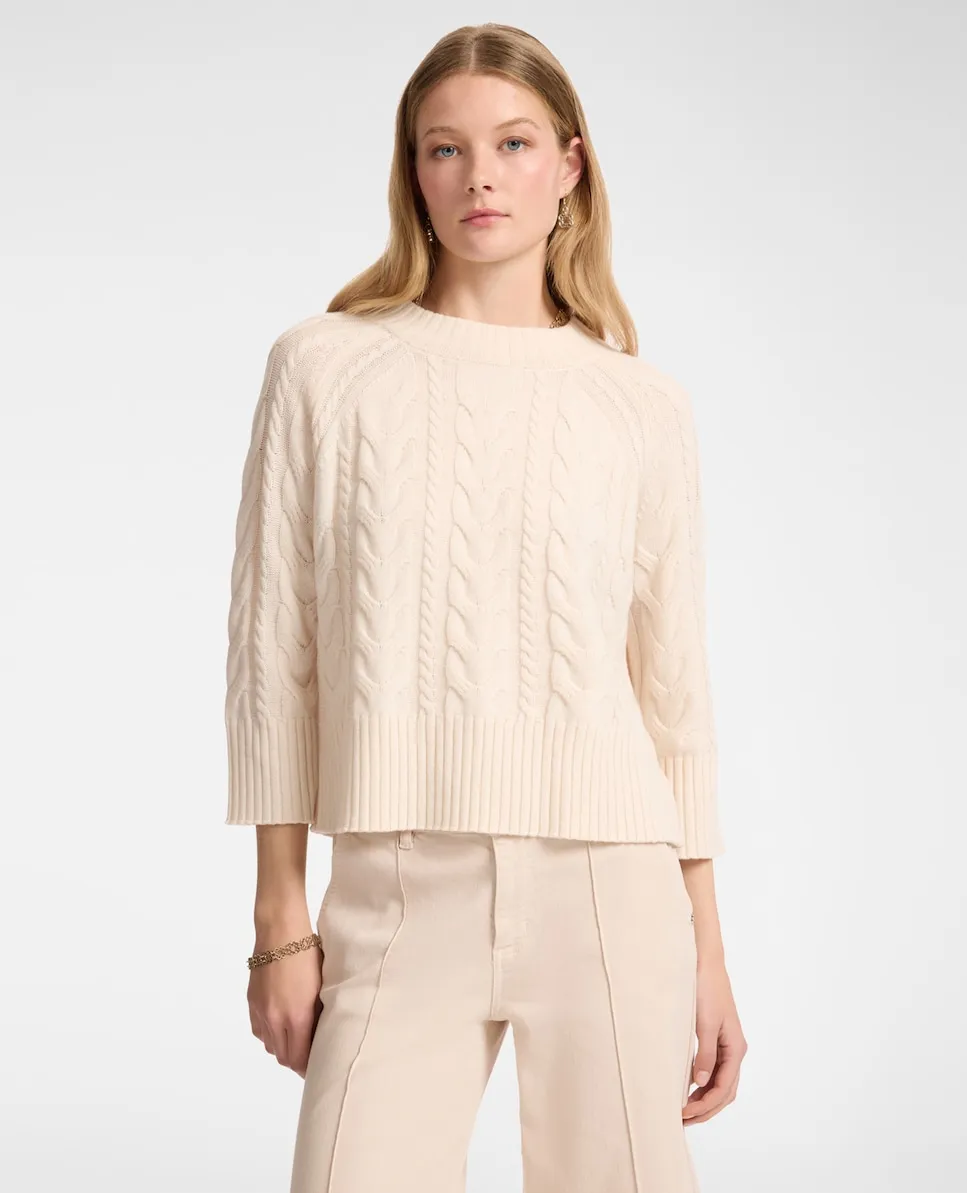 Женский свитер из чистой шерсти с косичкой Elena Miró, бежевый
Женский свитер из чистой шерсти с косичкой Elena Miró, бежевый