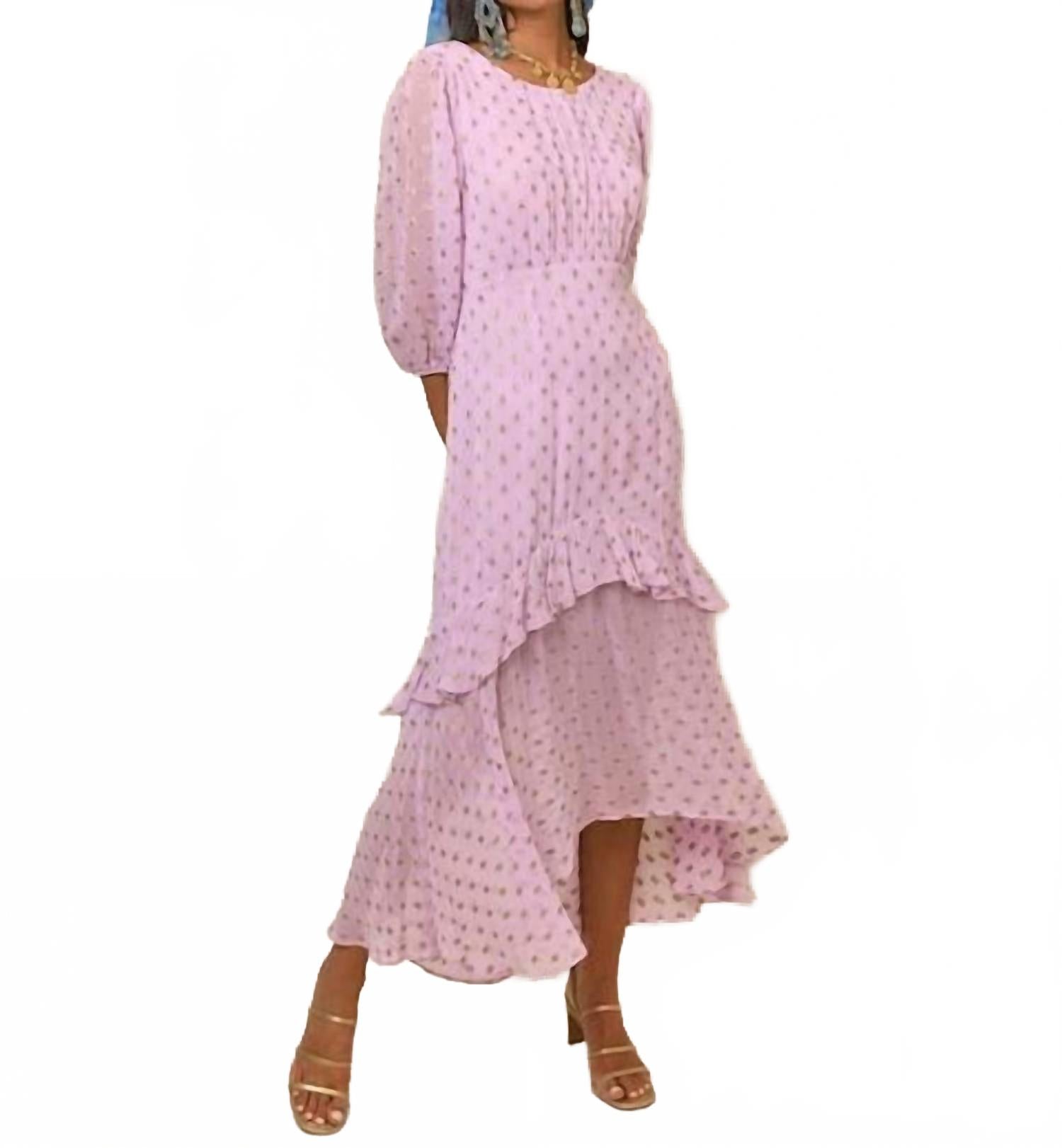 Платье Cheryl в сиреневом с золотыми крапинками Rixo
Платье Cheryl в сиреневом с золотыми крапинками Rixo