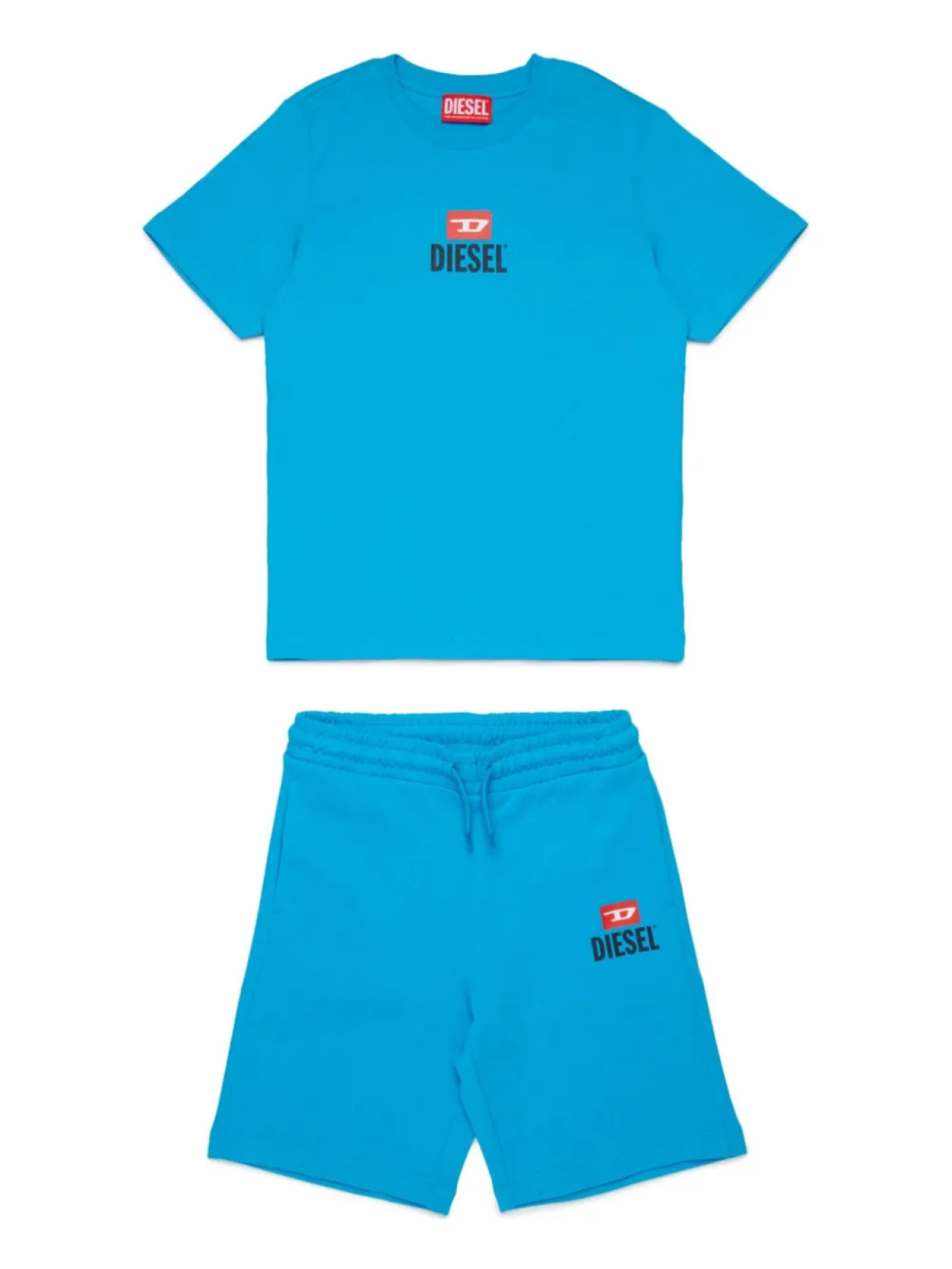 Diesel Kids комплект из футболки и шортов-бермудов с логотипом, синий
Diesel Kids комплект из футболки и шортов-бермудов с логотипом, синий