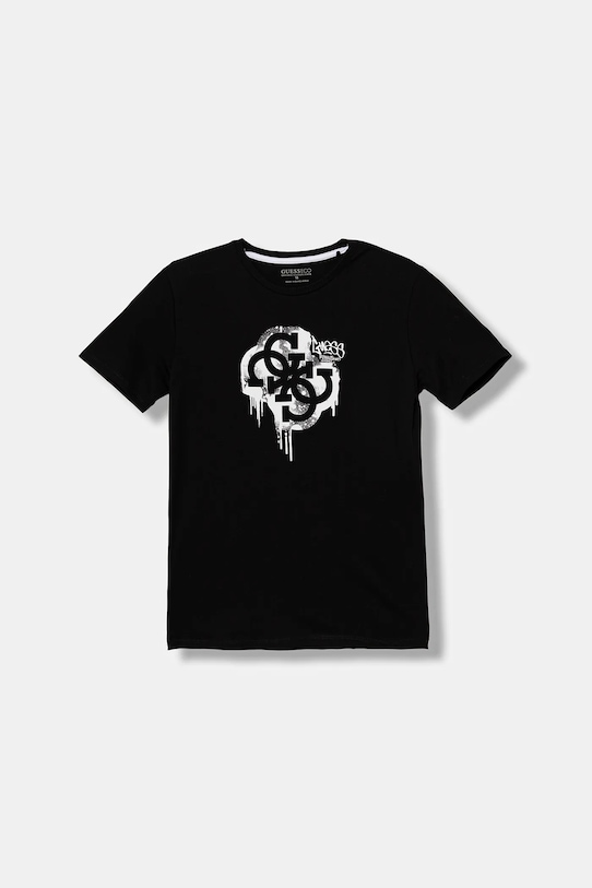 Детская хлопковая футболка Guess, черный
Детская хлопковая футболка Guess, черный