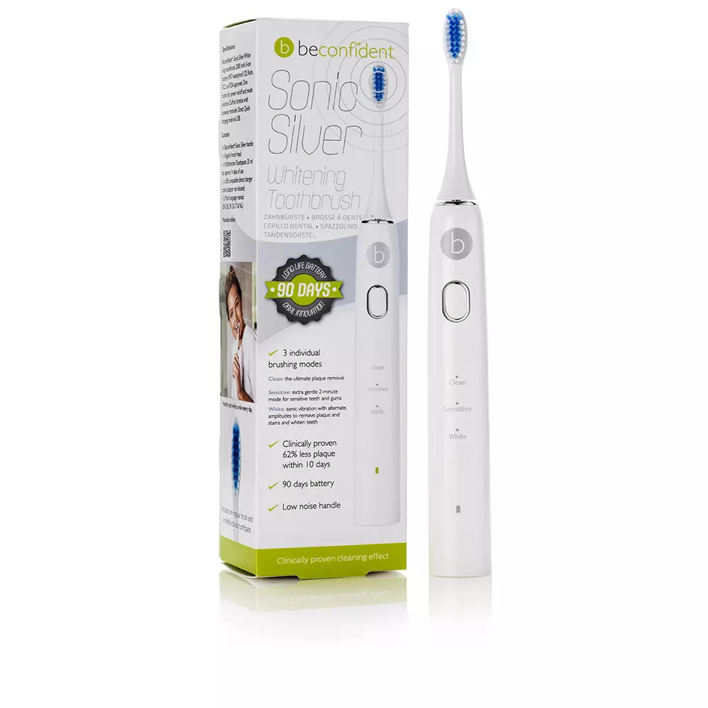 Зубная щетка Sonic silver electric whitening toothbrush #white/silver Beconfident, 1 шт.
Зубная щетка Sonic silver electric whitening toothbrush #white/silver Beconfident, 1 шт.